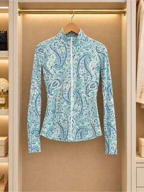 Sigrid Olsen Jacket Womens XS Blue Zip Golf O-4